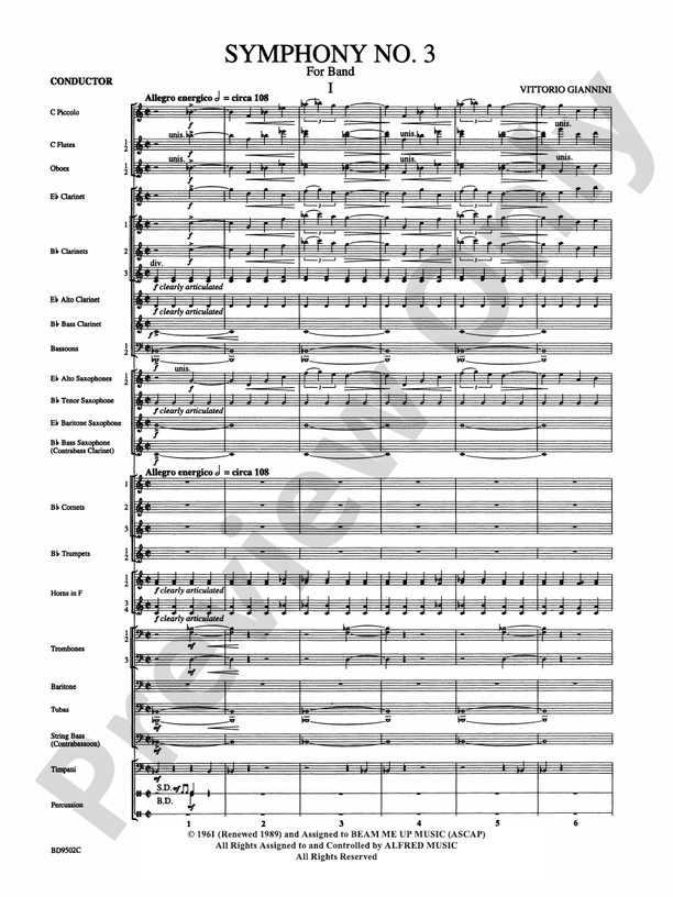 Symphony No. 3 for Band: Score: Concert Band Score - Digital