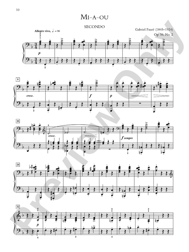 Fauré: Dolly Suite, Opus 56 - Piano Duet (1 Piano, 4 Hands)
