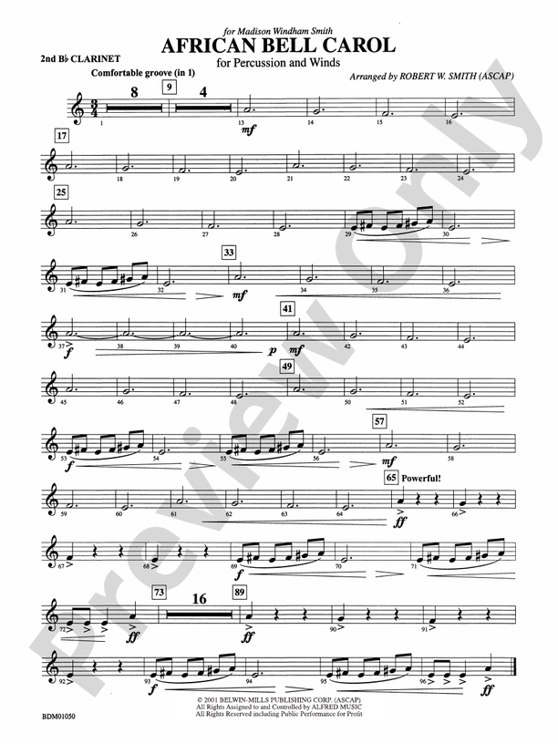African Bell Carol (for Percussion and Winds) 2nd Bflat 2nd