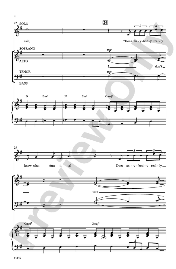 Does Anybody Really Know What Time It Is? SATB Choral Octavo Chicago