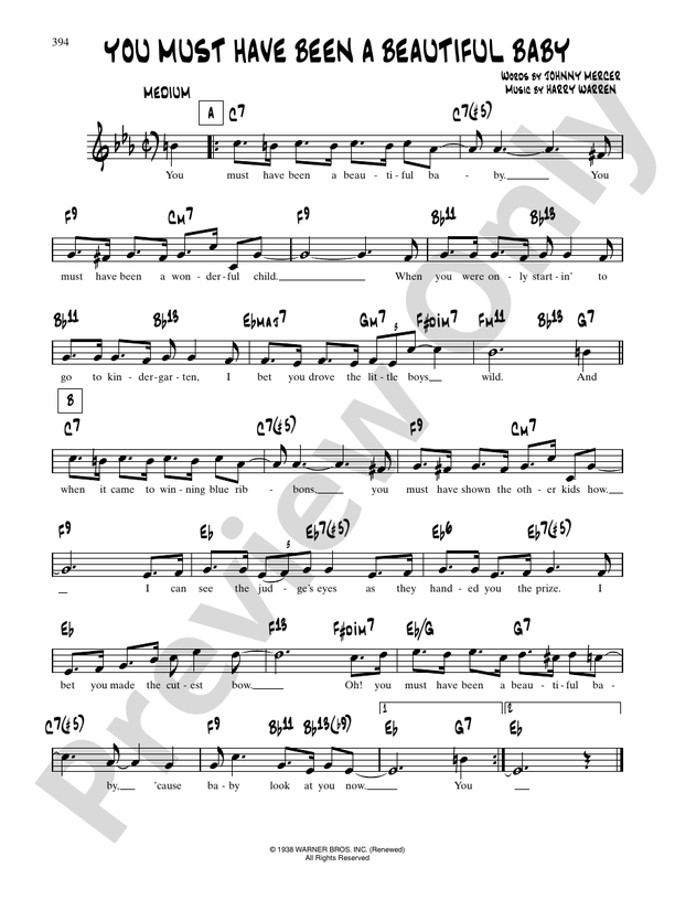 You must have been a beautiful baby piano vocal chords johnny mercer