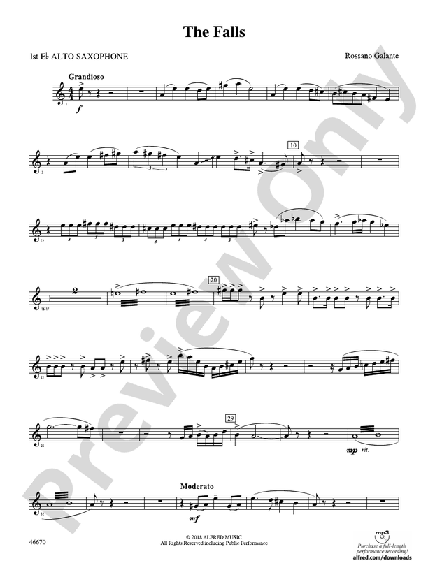 The Falls: E-flat Alto Saxophone: E-flat Alto Saxophone Part - Digital ...