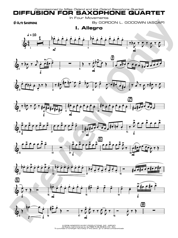 Diffusion for Sax Quartet Eflat Alto Saxophone Eflat Alto Saxophone