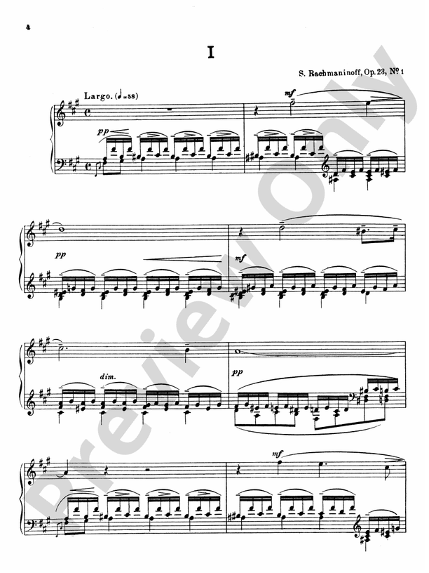 Rachmaninoff Ten Preludes, Op. 23 Piano Book Sergei Rachmaninoff