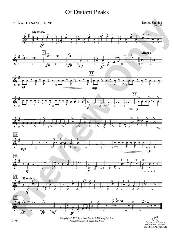 Of Distant Peaks: E-flat Alto Saxophone