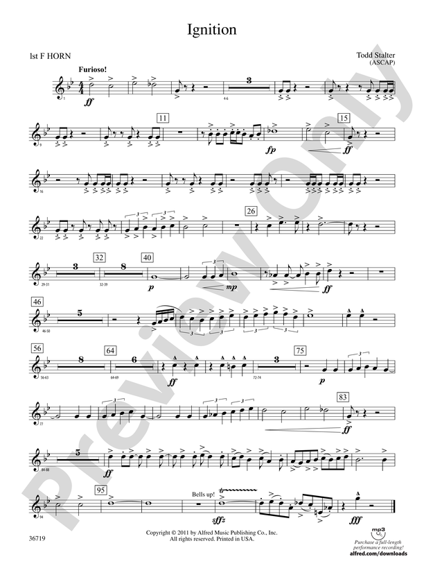 Ignition 1st F Horn 1st F Horn Part Digital Sheet Music Download 