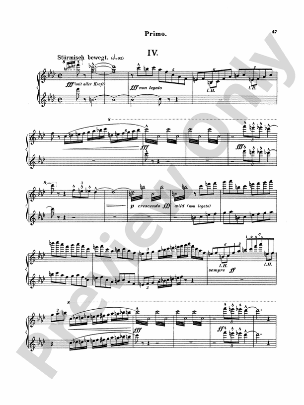 Mahler Symphony No 1 in D Major IV Stürmisch bewegt Part Digital Sheet Music Download