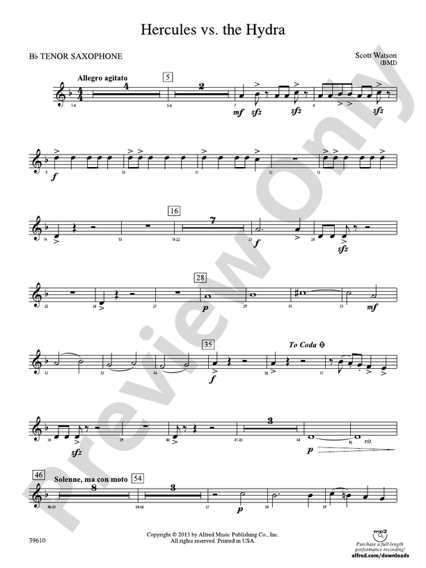 Hercules vs. the Hydra: B-flat Tenor Saxophone
