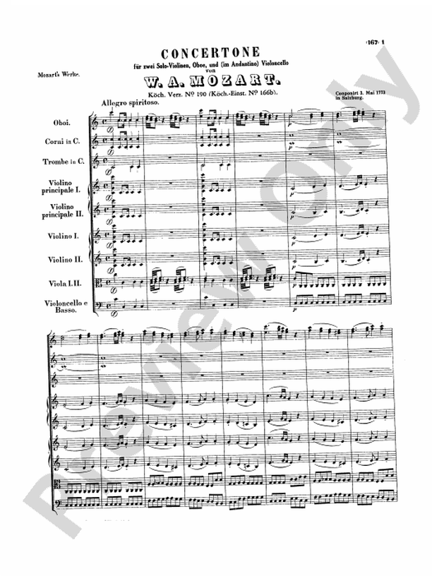 Mozart Concertos for Stringed Instruments and Orchestra K.190