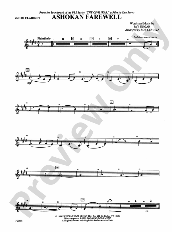 Ashokan Farewell 2nd Bflat 2nd Bflat Part