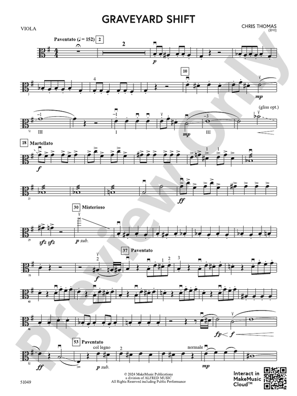 Graveyard Shift: Viola: Viola Part - Digital Sheet Music