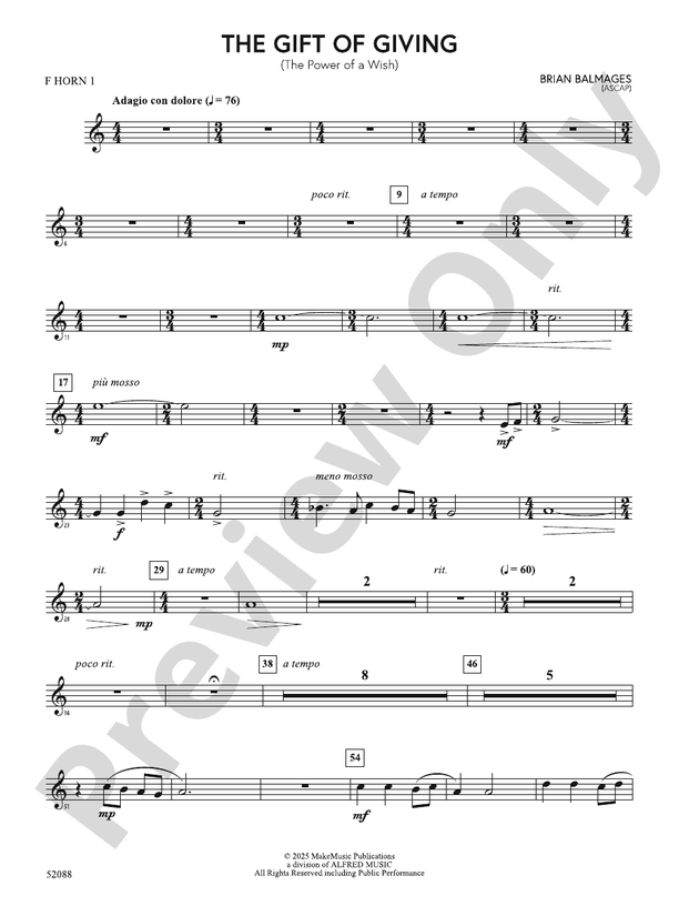 The Gift of Giving: 1st F Horn