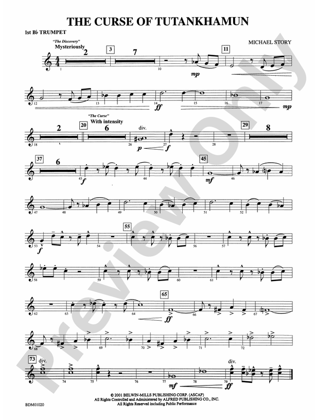 The Curse of Tutankhamun: 1st B-flat Trumpet: 1st B-flat Trumpet Part ...