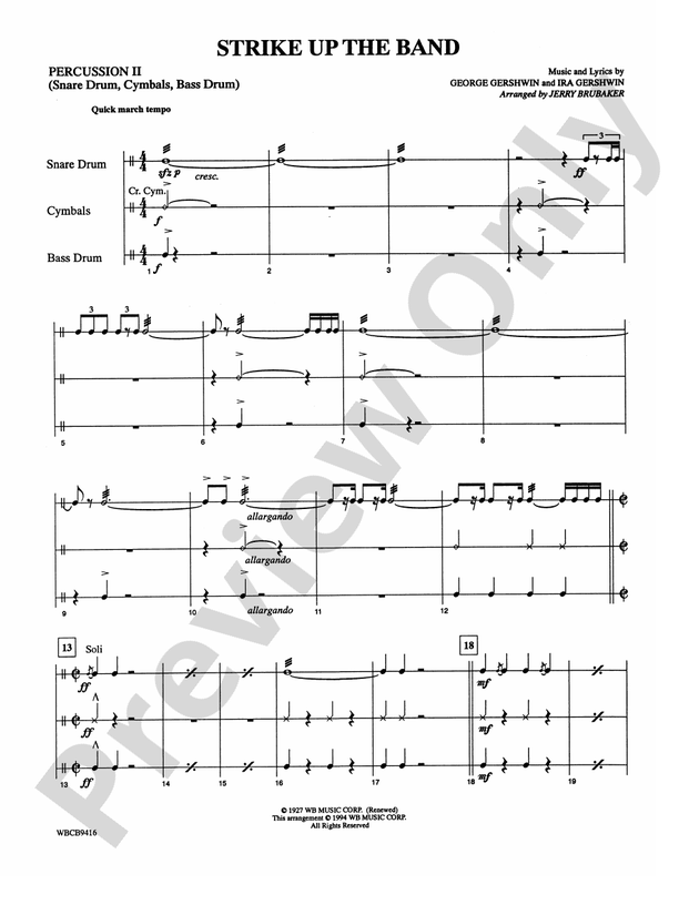 Strike Up the Band: 2nd Percussion