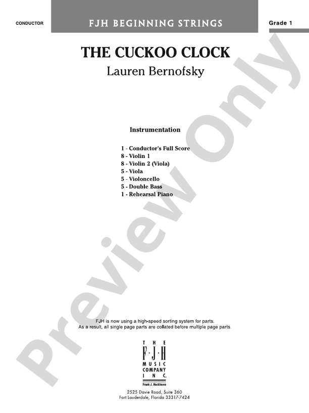 The Cuckoo Clock Lauren Bernofsky Digital Sheet Music Download