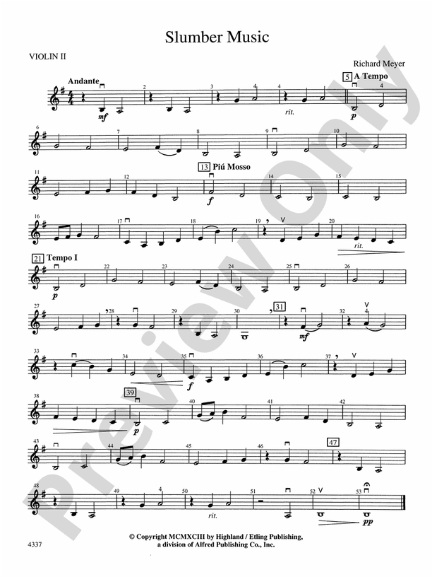 Slumber Music: 2nd Violin