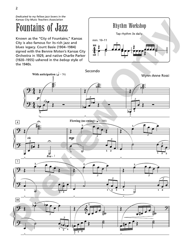Fountains of Jazz - Piano Duet (1 Piano, 4 Hands)