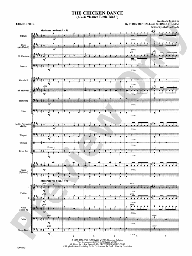 The Chicken Dance Score Full Orchestra Score Digital Sheet Music