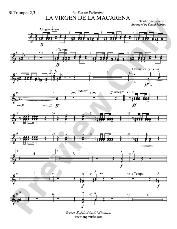La Virgen de la Macarena (Solo Trumpet and Concert Band): 2nd & 3rd Trumpet
