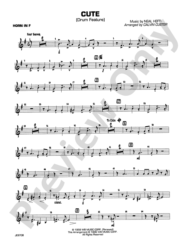 Cute 1st F Horn 1st F Horn Part Digital Sheet Music Download 