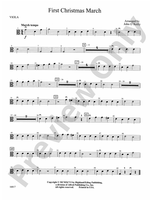 First Christmas March: Viola: Viola Part - Digital Sheet Music