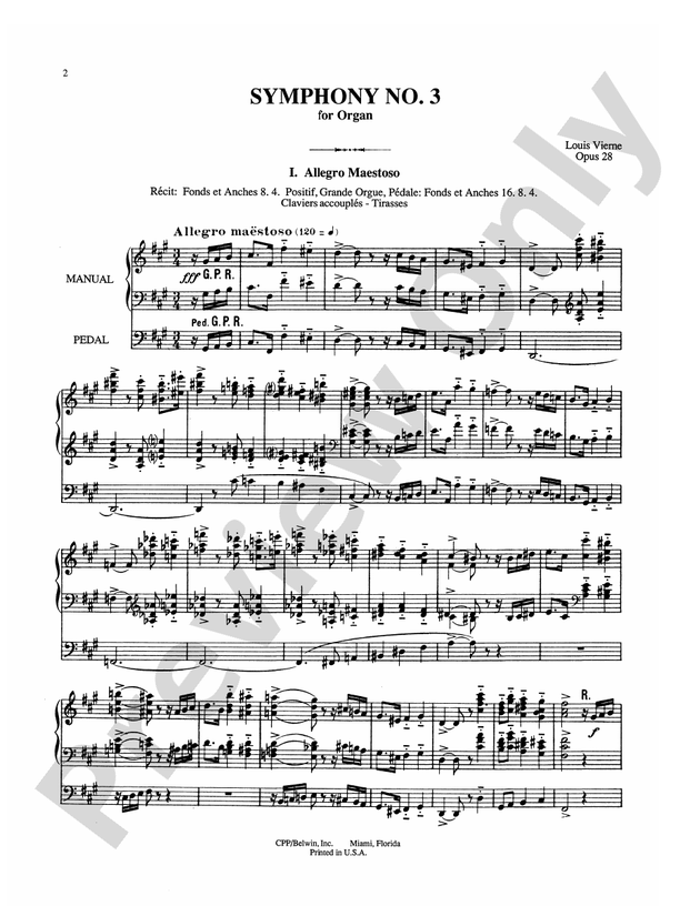 Vierne: Symphony No. 3, Op. 28: I. Allegro Maestoso Part - Digital