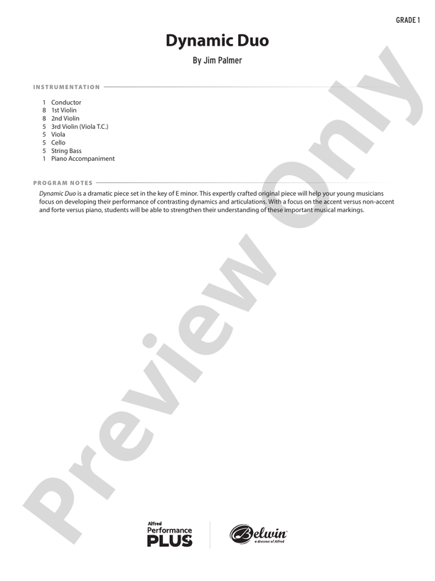 Dynamic Duo Score String Orchestra Score Digital Sheet Music Download