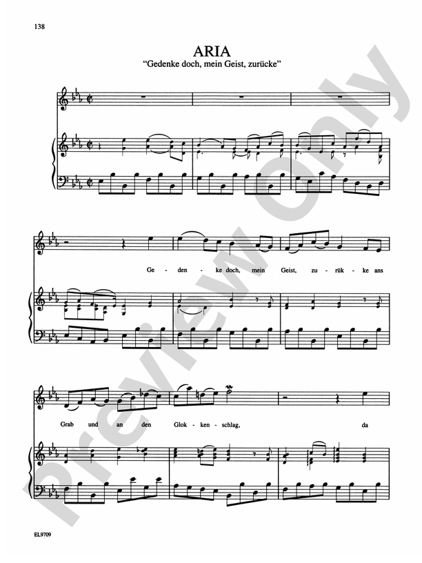 Bach: Notebook for Anna Magdalena Bach: Aria, "Gedenke doch, mein Geist