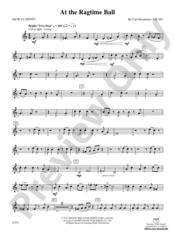 At the Ragtime Ball: 2nd B-flat Clarinet