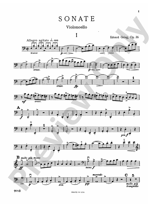 Grieg: Cello Sonata in A Minor, Op. 36: Cello Sonata in A Minor, Op. 36 ...