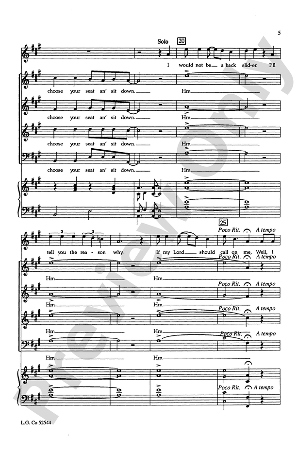 Plenty Good Room Sit Down Servant Satb Choral Octavo Digital Sheet Music Download 