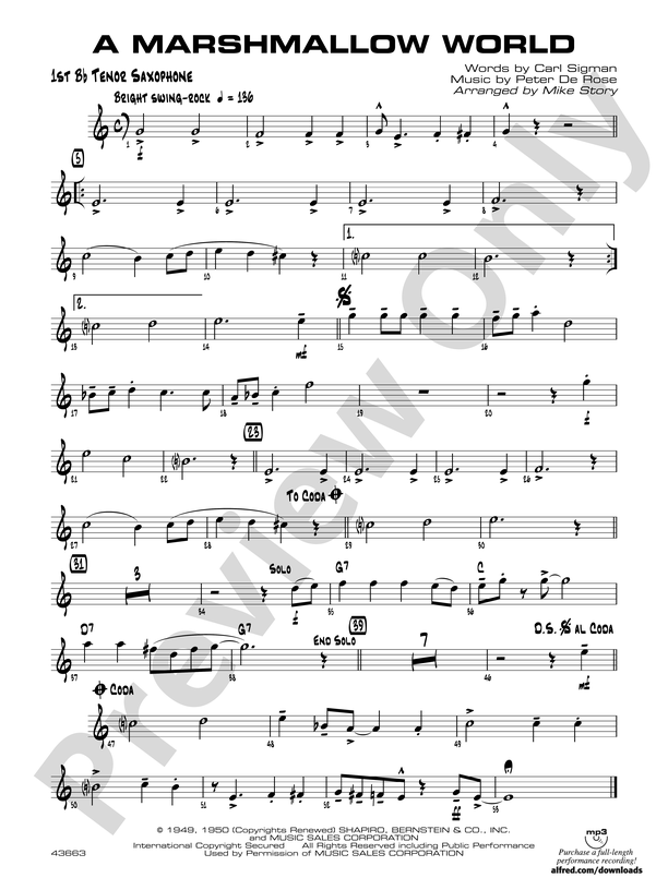A Marshmallow World: B-flat Tenor Saxophone