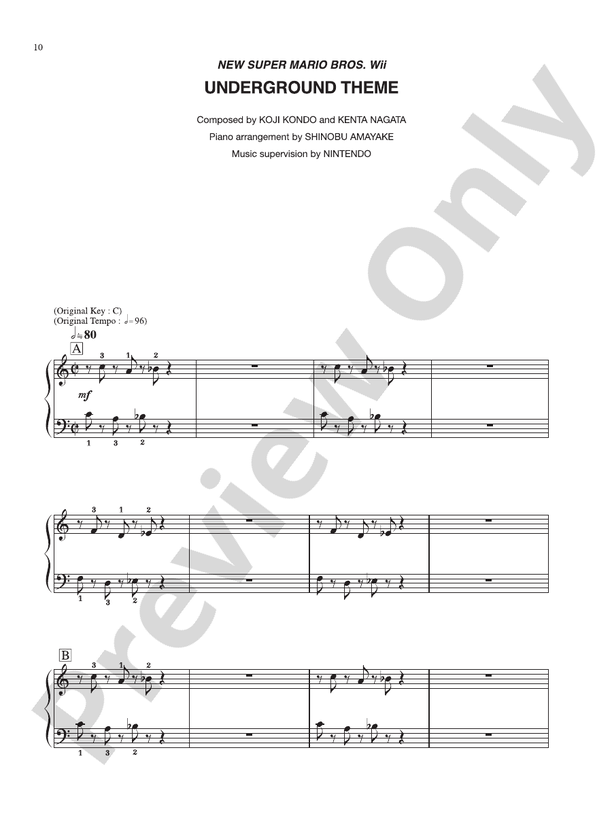 New Super Mario Bros. Wii Game Over: Piano: Nintendo® - Digital Sheet Music  Download