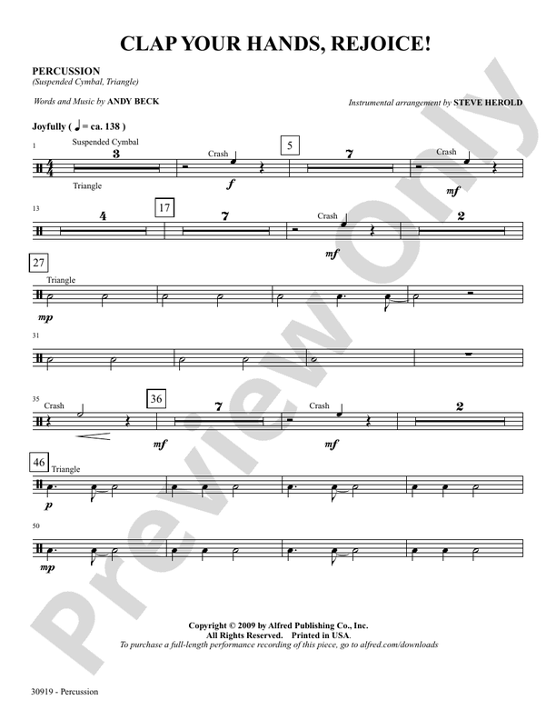Clap Your Hands, Rejoice! 2nd Percussion 2nd Percussion Part