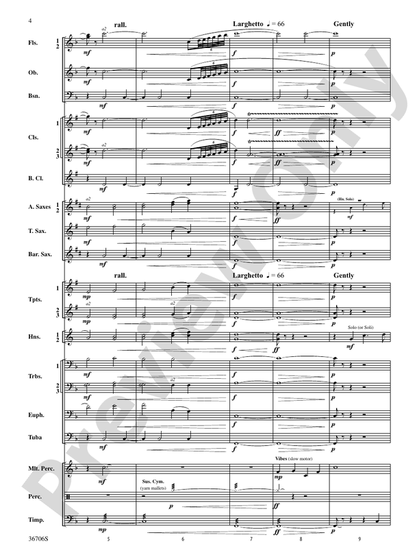 Sag Harbor Sunset Concert Band Conductor Score & Parts Robert Sheldon