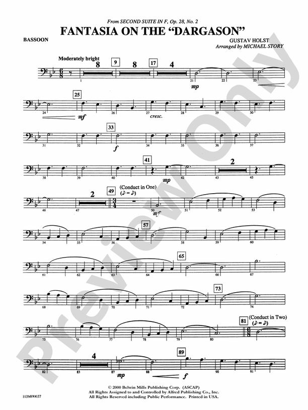 Fantasia on the "Dargason" Bassoon Bassoon Part Digital Sheet Music