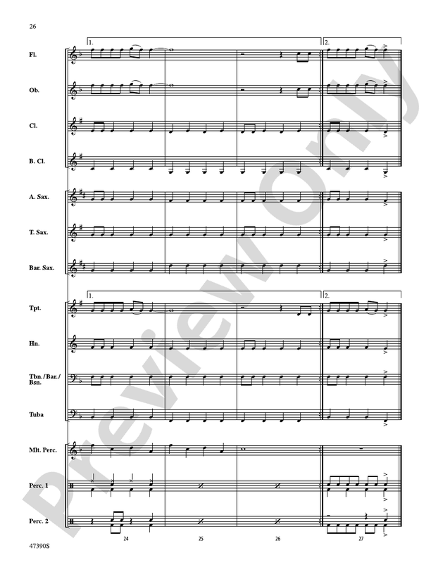 Bruno Mars Four-Pack: Score: Concert Band Score - Digital Sheet