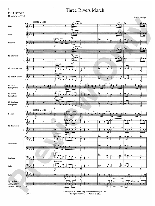 Three Rivers March Steve Hodges Digital Sheet Music Download