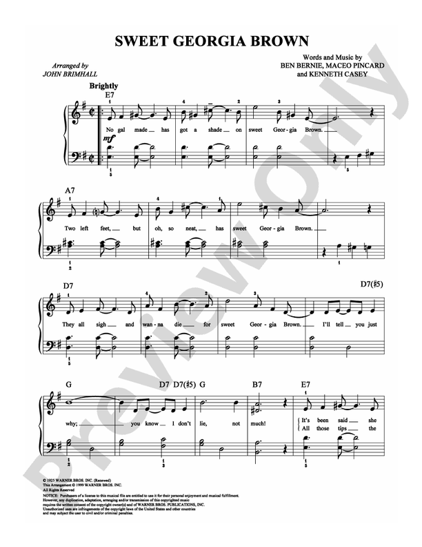 Sweet Georgia Brown: Easy Piano: Ben Bernie - Digital Sheet Music Download
