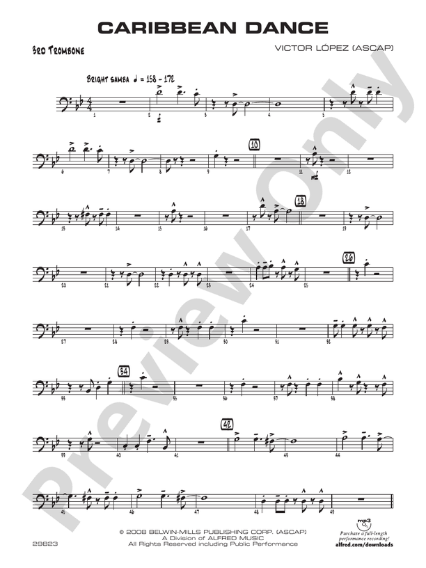 Caribbean Dance 3rd Trombone 3rd Trombone Part Digital Sheet Music