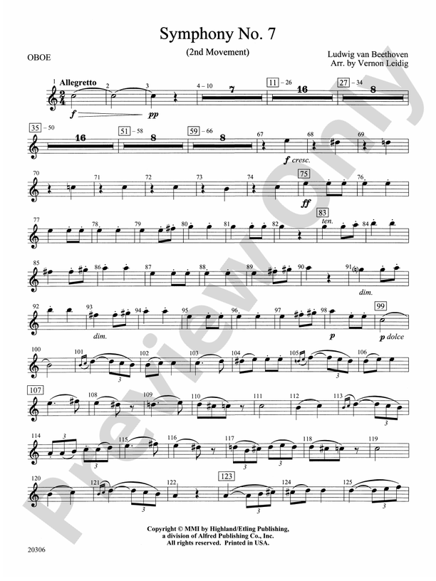 Symphony No. 7 (2nd Movement): Oboe