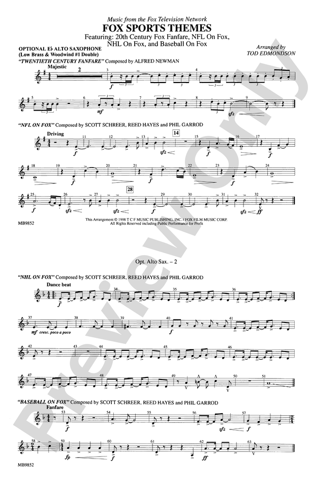 NFL On Fox Theme" Sheet Music by Phil Garrod for Piano - Sheet Music  Now