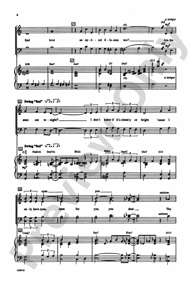 I Only Have Eyes for You SATB Choral Octavo Harry Warren Digital