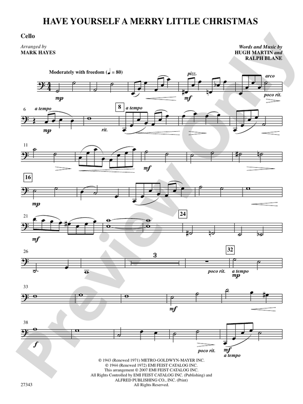 Have Yourself a Merry Little Christmas: Cello