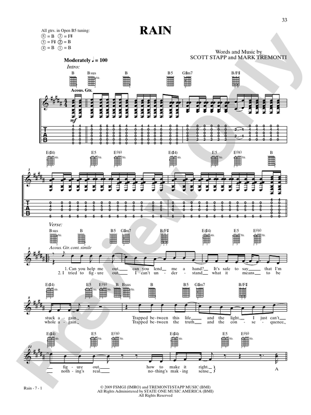 My Sacrifice sheet music for guitar (tablature) (PDF)