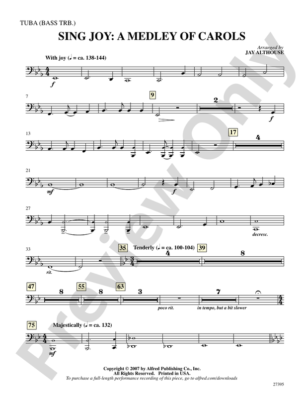 Sing Joy: A Medley of Carols: Tuba