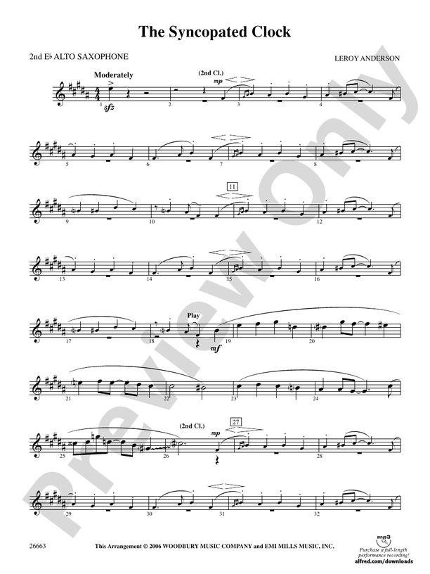 The Syncopated Clock: 2nd E-flat Alto Saxophone: 2nd E-flat Alto ...