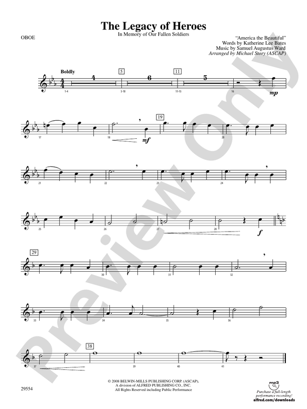 The Legacy of Heroes Oboe Oboe Part Digital Sheet Music Download