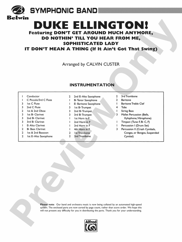 Duke Ellington! (Medley for Concert Band)
