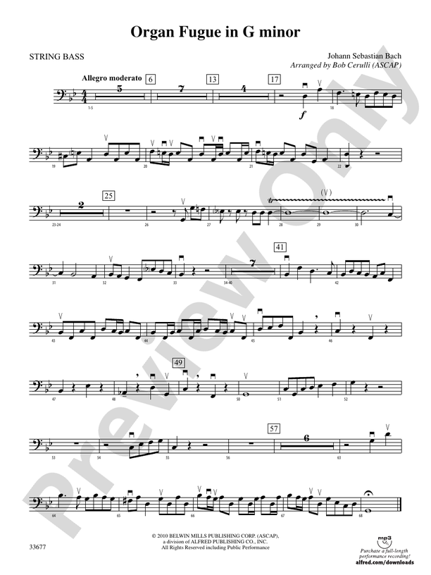 Organ Fugue in G Minor: String Bass